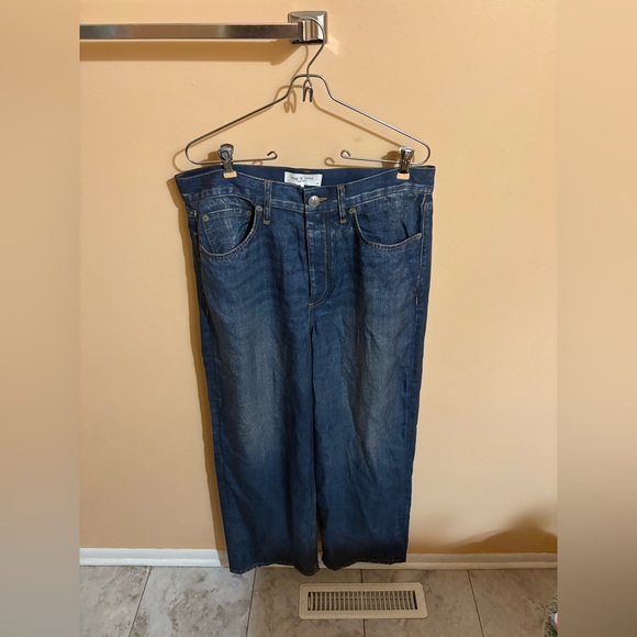 Rag & Bone Miramar Tencel Faux Denim Liquid Jean Wide Leg Pants - Picture 2 of 7